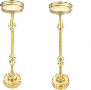 New Ridge Home Goods Dapper Glam 6in. Round Martini Table, Side/End Drink Tables, Set of 2, for Small Spaces and Living Room, Brass