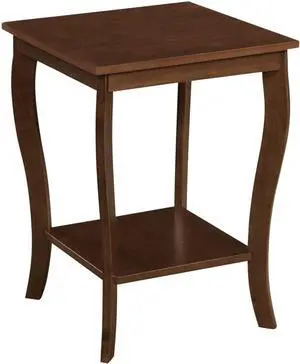 Convenience Concepts American Heritage Square End Table with Shelf, Espresso