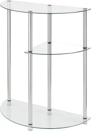 Convenience Concepts Designs2Go Classic Glass 3 Tier Display Entryway Table, Glass