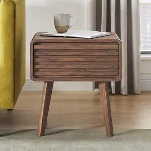 mopio Ensley Nightstand, Side Table, End Table, Mid Century Modern Nightstand with Drawer, Bedside Tables, Small Nightstands with Storage, for Living Room, Bedroom (Single)