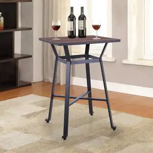 Sophia & William Bar Table Square Pub Table Wood Top Bar Height 29.5" Wine Table Dining Table for Kitchen Pub Bistro Cafe Restaurant Patio Porch