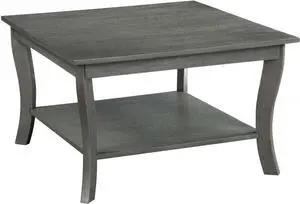 Convenience Concepts American Heritage Square Coffee Table, Wirebrush Dark Gray