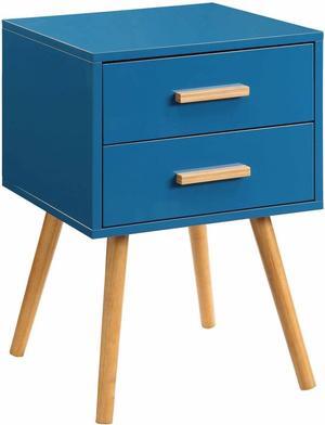 Convenience Concepts Oslo 2 Drawer End Table, Blue