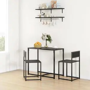 HOMCOM Small Dining Table Set for 2 Compact for Small Spaces, Black HOMCOM Small Dining Table Set for 2 Compact for Small Spaces, Black