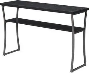 Convenience Concepts X-Calibur Console Table, Black Woodgrain / Gray Frame