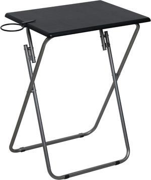 LOFTEY TV Tray Table, Folding TV Dinner Table, Portable TV Tables for Living Room for Eating, Heavy Duty Foldable Side Table for Eating on Couch&Sofa, Black