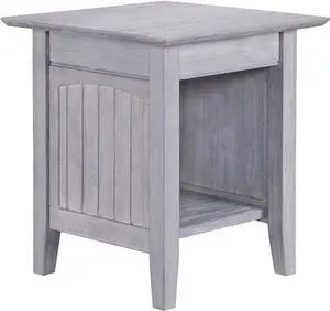 Atlantic Furniture Nantucket End Table, Driftwood, 20" x 20"