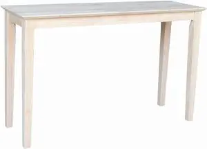International Concepts 30" H Shaker Console Table Living Room/Bedroom/Entryway, Solid Parawood, Easy Assembly, Durable and Eco Friendly, Paint or Stain in Any Color to Match Your Decor, Unfinished
