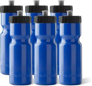 50 Strong Sports Water Bottles  Reusable 22 oz BPA-Free Plastic Bottles with Pull Top Cap  Made in USA  Top Rack Dishwasher Safe  Fits Most Bike Cages Brand