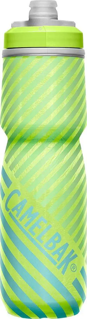 CamelBak Podium Chill Bike Insulated Squeeze Water Bottle Lime/Blue Stripe, 24oz