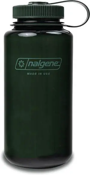 Nalgene Leak Proof Tritan BPA-Free Water Bottle - 32 oz Wide Mouth - Made in the USA for Outdoor Use & Daily Hydration (Jade)