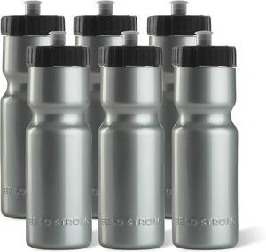 50 Strong Sports Water Bottles  Reusable 22 oz BPA-Free Plastic Bottles with Pull Top Cap  Made in USA  Top Rack Dishwasher Safe  Fits Most Bike Cages Brand