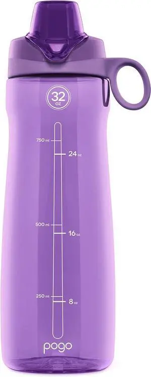 Pogo Plastic Water Bottle with Chug Lid and Carry Handle, Reusable, BPA Free, Dishwasher Safe, Perfect for Travel, School, Outdoors, and Gym | 18oz, 32oz, 40oz, 64oz Pogo Plastic Water Bottle with Chug Lid and Carry Handle, Reusable, BPA Free, Dishwasher Safe, Perfect for Travel, School, Outdoors, and Gym | 18oz, 32oz, 40oz, 64oz