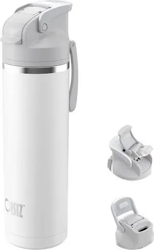 OISIZ Insulated Water Bottle 24 oz with 2-in-1 Straw and Swig Lid, Leakproof and BPA Free, Keep Cold 24H, Vacuum Stainless Steel Kids Water Bottle for School, Travel and Sports, All Dishwasher Safe