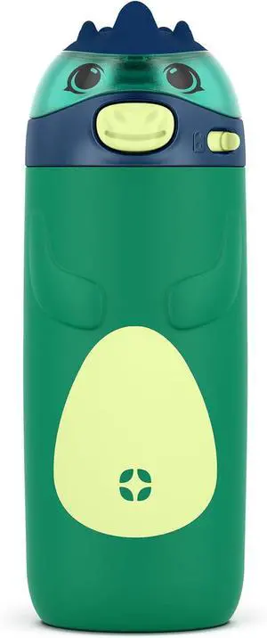 Ello Ellies 12oz Vacuum Insulated Stainless Steel Kids Water Bottle with Straw and Built-in Carrying Handle and Leak-Proof Locking Lid for School Backpack, Lunchbox and Outdoor Sports