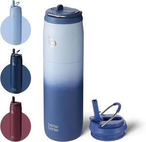 BOTTLE BOTTLE Stainless Steel Water Bottle with Straw and Lid, 32 oz Vacuum Insulated Flask Stay Cold for 24 Hrs Hot for 12 Hrs Leak-Proof Wide Mouth Sports Water Bottles Best Gifts blue