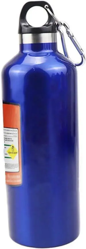 Thermoses Water Bottle Stainless Thermos 17oz Nitrogen Bottle Type Thermal Cold Insulation Reusable Sports Water Bottles Leak Proof Carabiner Included Easy to Carry Work Sports Outdoors Hiking(Blue)