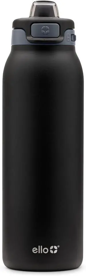 Ello Pop & Fill Stainless Steel Water Bottle with Quick Fill Technology, Double Walled Vacuum Insulated Metal, Leak Proof Locking Lid, Sip & Chug, BPA Free, Holiday Gift for Him Her, 22oz, 32oz, 40oz