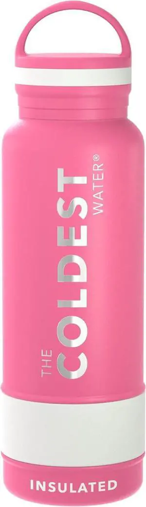 Coldest Insulated Water Bottle with Handle Lid | Leak Proof, Simple Insulated Modern Stainless Steel, Double Walled, Sport Thermos Bottles, Metal Flask | 21oz