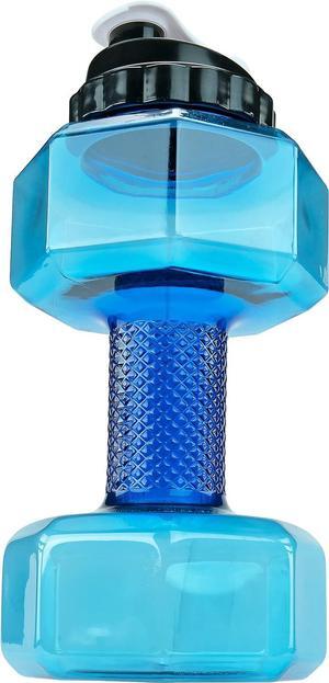 Southern Homewares 2.2L Dumbbell Shape Water Bottle Exercise Gym Fitness Sports Workout Portable See Through, Blue, 5.65" x 5.65" x 11.90". (Model: SH-10336)