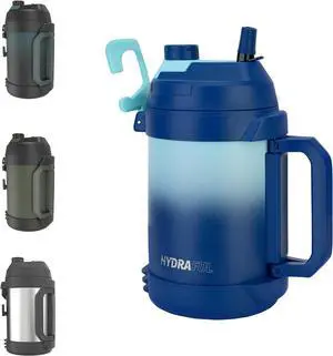 Hydraful Gallon Water Bottle, 128 oz Large Insulated Stainless Steel Sports Water Jug, Large Triple Wall Vacuum Insulation Water Bottle-Keeps Cold up to 48 Hrs-Sweat Proof, for Gym, Hiking & Camping