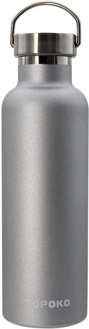 TOPOKO 25 oz Stainless Steel Vacuum Insulated Water Bottle, Keeps Drink Cold up to 24 Hours & Hot up to 12 Hours Leak Proof and Sweat Proof Large Capacity Sports Bottle Wide Mouth Metal Lid