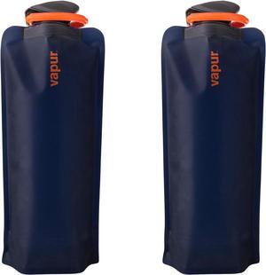 Vapur Flexible Collapsible Wide Mouth Anti-Bottle with Detachable Carabiner, 23 Ounce, Night Blue, Pack of 2