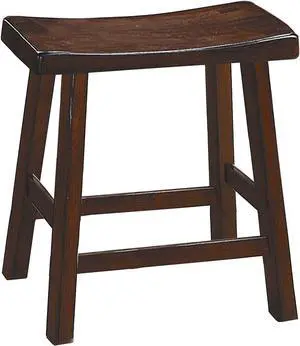 Homelegance Saddleback Solid Wood Kitchen Height Bar Stool Set of 2 - Saddle Kitchen Stool Dining Height Stools for Dining, Armless Chair Seating Options, Perfect Casual Entertaining Spaces Cherry
