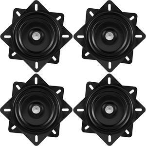 HAKZEON 4 PCS 7 Inches Bar Stool Swivel Plate, Square Heavy Duty Swivel Stool Replacement 360° Rotation Seat Swivel Base Mount Plate for Bar Stool, Home, Office, Black