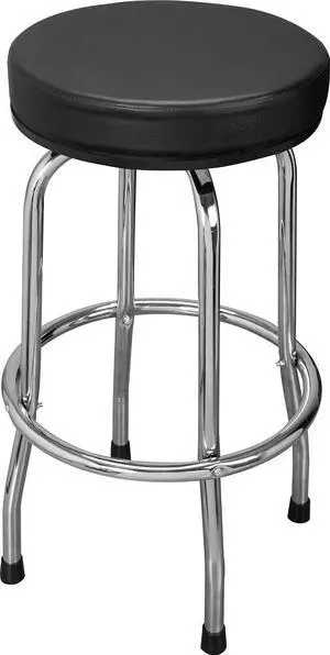 Torin ATRP6185B Swivel 250lbs Bar Stool: Padded Garage/Shop Seat with Chrome Plated Legs, Black