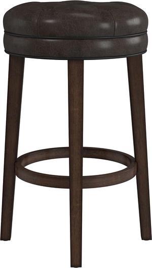 Hillsdale Krauss Backless Swivel Bar Height Stool, Dark Brown