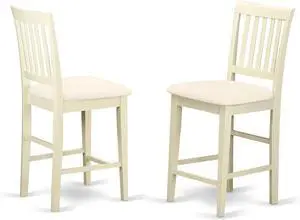East West Furniture VNS-WHI-C Vernon Counter Height Stool - Linen Fabric Pub Height Wooden Chairs, Set of 2, Buttermilk Finish East West Furniture VNS-WHI-C Vernon Counter Height Stool - Linen Fabric Pub Height Wooden Chairs, Set of 2, Buttermilk Finish