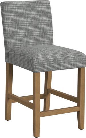 HomePop Home Decor | Classic Counter Height Bar Stools | 24 Inch Bar Stools | Decorative Home Furniture, Sage Mini Gray Grid Pattern