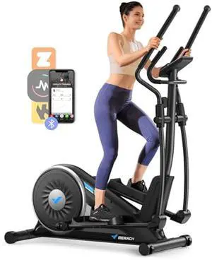 MERACH Elliptical Exercise Machine for Home Use, Elliptical Machine with Hyper-Quiet Magnetic Drive System, 8-Level Resistance Adjustment, 15.5IN Stride, 350LBS Loading Capacity, MERACH App
