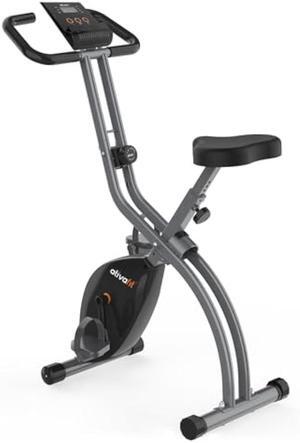 ATIVAFIT Exercise Bike Foldable Fitness Bike Magnetic Foldable Indoor Cycling Bike 3-In-1 Foldable Exercise Bike for Home Use with Resistance Bands Home Workout Exercise Equipment