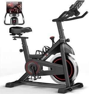 CURSOR FITNESS Exercise Bike, Stationary Bikes for Home, Indoor Cycling Spin Bike Workout Bike with Extra Comfort Seat