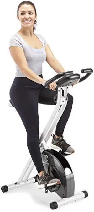 Marcy Foldable Upright Exercise Bike with Adjustable Resistance for Cardio Workout & Strength Training - Multiple Styles Available