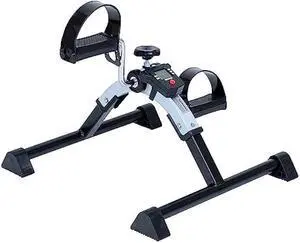iLiving Under Desk Bike Pedal Exerciser with Electronic Display - Fully Assembled Folding Equipment, Mini Bike for Legs and Arms Workout, Portable and Easy-to-Use with LCD Screen (ILG-688), Blue