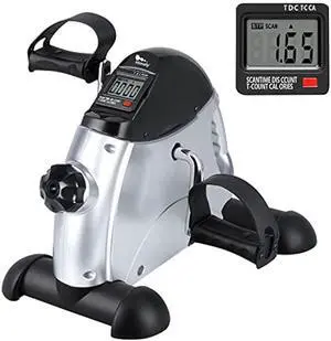 Mini Exercise Bike, himaly Under Desk Bike Pedal Exerciser Portable Foot Cycle Arm & Leg Peddler Machine with LCD Screen Displays