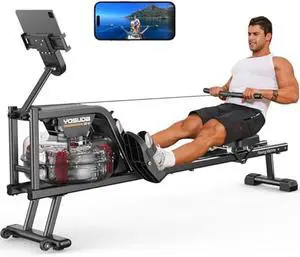 YOSUDA Magnetic/Water Rowing Machine 350 LB Weight Capacity - Foldable Rower for Home Use with Bluetooth, App Supported, Tablet Holder and Comfortable Seat Cushion