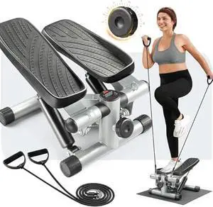 Ktaxon Steppers for Exercise at Home, Stair Stepper Mini Stepper with Resistance Bands, Adjustable Height, Super Quiet, 330LBS Weight Capacity and LED Display for Home Workouts