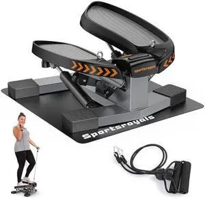 Sportsroyals Stair Stepper for Exercises-Twist/Mini Stepper with Resistance Bands and 330lbs Weight Capacity