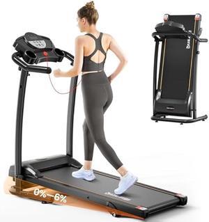Treadmills for Home, 3.0HP Folding Treadmill with Incline, Small Space Portable Running Machine, 240 Lbs Capacity with 12 Preset PROG, LED Display, Speaker and Cup Holder
