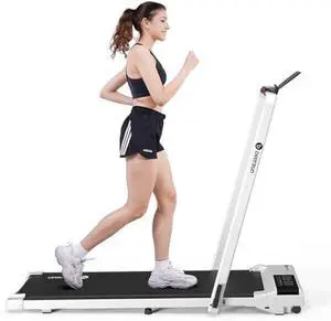 DeerRun 3 in 1 Folding Treadmills for Home, 3.0HP Powerful and Quiet Under Desk Treadmill, 300 lbs Capacity Foldable Walking Pad Treadmill with Remote Control and Space Saving, Free Installation