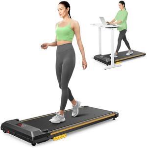 UREVO Under Desk Treadmill for Office Under Desk, Walking Pad 2 in 1 for Home/Office, Portable Walking Pad Treadmill with Remote Control, LED Display