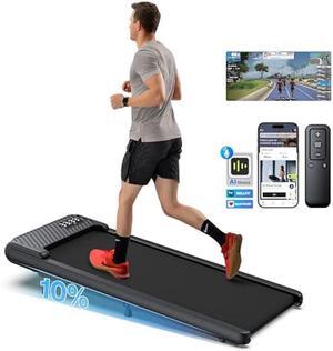 WELLFIT 2025 Smart Walking Pad Treadmill with 10% Incline & 265 lbs/330 lbs Capacity,40 dB Quiet Walking Jogging Mat Work for Home,APP/Remote Control,LED Display