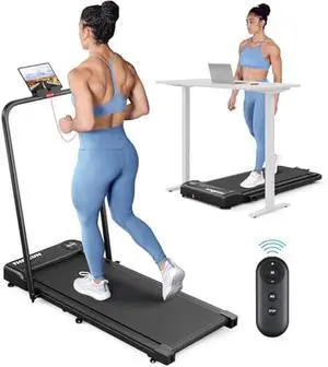 THERUN Walking Pad, 2.5 HP Under Desk, 2 in 1 Foldable for Home, Walking Pad with Handle Bar, 15 Widened Running Belt with Remote Control & LED Touch Screen