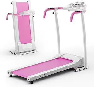 GYMAX Foldable Treadmill, Freestanding Easy Assembly Folding Treadmill with 12 Preset Programs, LCD Monitor, Built-in Wheels & Pulse Sensor, Portable Compact Running Machine for Small Space