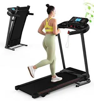 Folding Treadmill for Home Electric 2.5 HP Foldable Running Walking Exercise Machine with Bluetooth Speaker LCD Display Incline