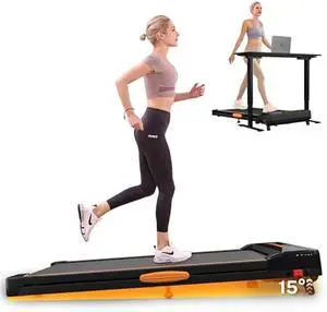 Walking Pad with Incline, Under Desk Portable Foldable Treadmill for Home Office, Walking Pad 4 in 1 for Walking Running, 2.5HP Compact Small Treadmill with Remote Control